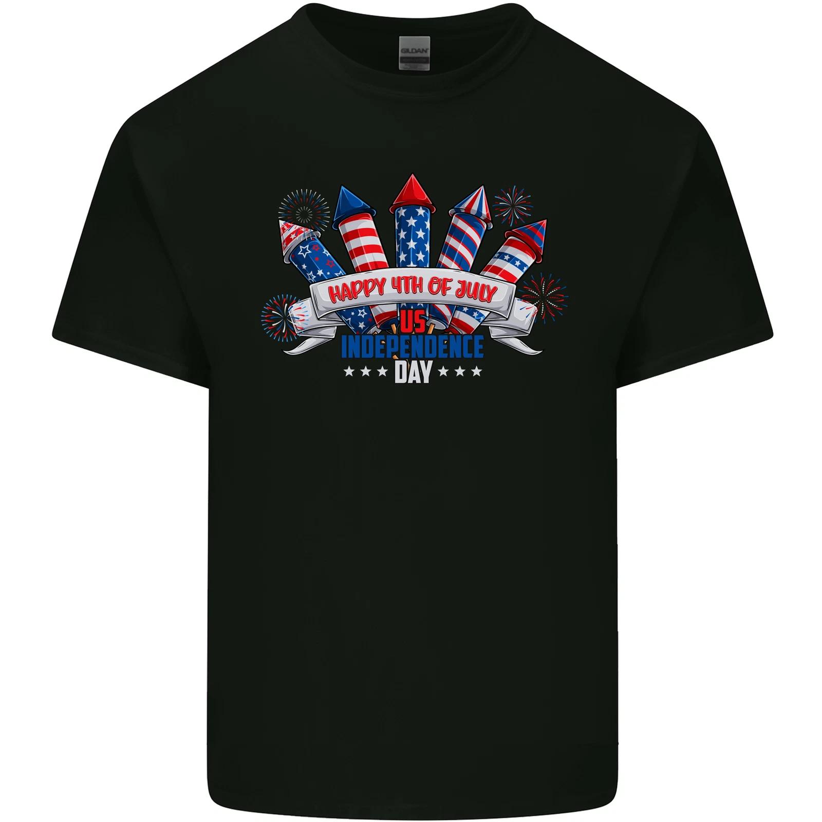 Happy 4th of July Fireworks Independence Day Kids T-Shirt Childrens 2XL