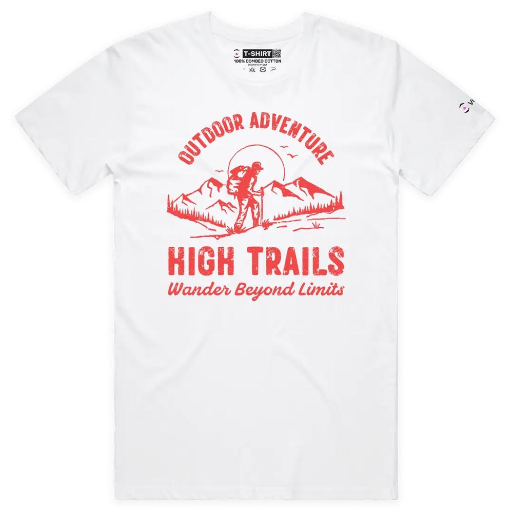 VOICEART High Trails Nature Graphic Premium T-Shirt for Outdoor Adventures S
