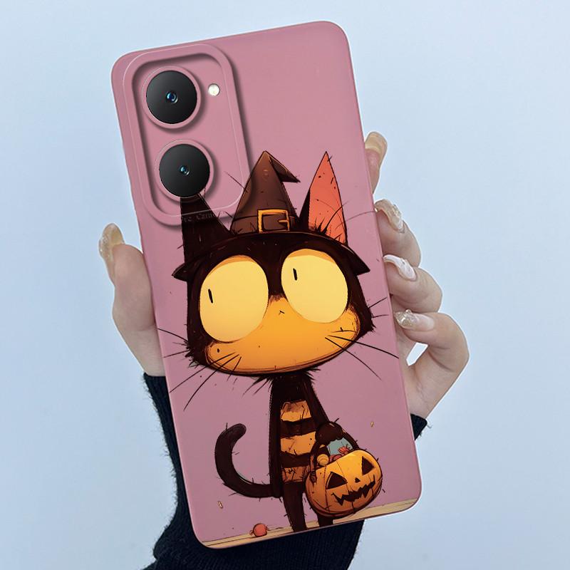 For Vivo Y03 Y03T Y18 Y18E Y18S Y17S Y28S Y02 Y02A Y02T Lovely Cartoon Matte Liquid Soft Silicone Camera Protection Cover Case