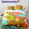 Scooby Doo 3pcs Bedding Set Duvet Cover Closure Includes 1 Duvet Cover & 2 Pillowcases for All Seasons Bedroom Home Dorm Decor
