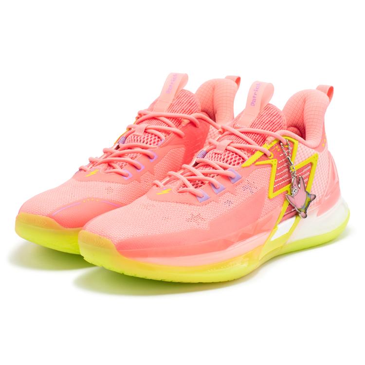 New 361° BIG3 4.0 Pro Cushioning Anti Slip And Wear Resistant Rebound Low Top Basketball Shoes Men's Pink 672331123-2
