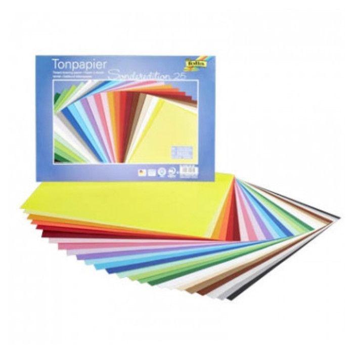 Papier cartonné 35x25 cm 130g 25 couleurs assorties