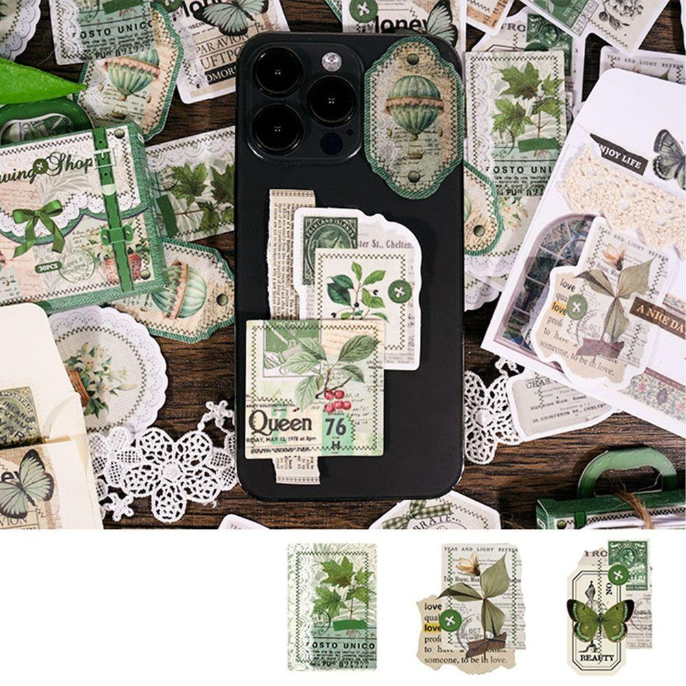 30Pcs DIY Scrapbooking Sticker Handbook Decor Adhesive Stickers Fashion Decorative Stickers