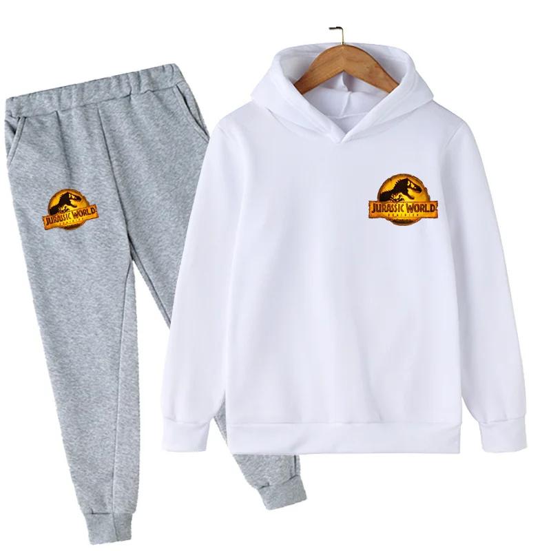 Jurassic World  Fashion Pullovers Clothes Children Dinosaur Hoodies Pants Set Boys Girls Dominion Sweatshirts Hooded Suit