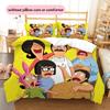 Bob's Burgers  Pattern Bedding Quilt Set  Home Decoration  Gift (1 * Duvet Cover + 2 * Pillowcase  Without Core)