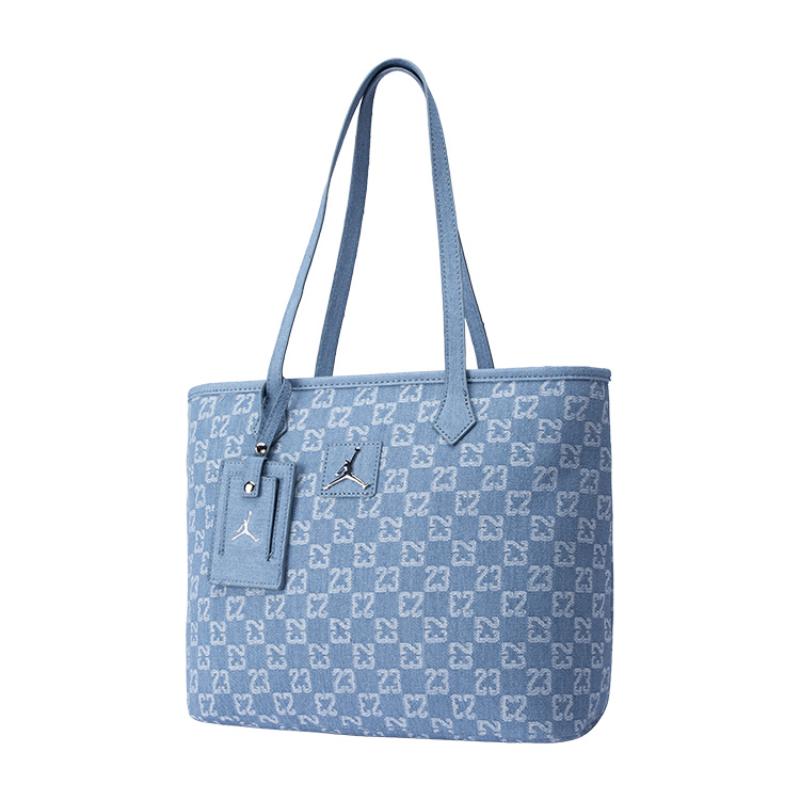 Jordan Cotton Blend With Recycled Fiber Tote Bag, Shoulder Bag, Handbag Regular Unisex Light Denim Blue Jordan JD2523005AD-001