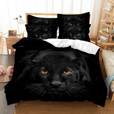 3D Povlečení s motivem zvířat Černý leopard Kočka Digitální tisk Ložní prádlo Módní designový motiv pro dekorace ložnice Ženy Muži Děti