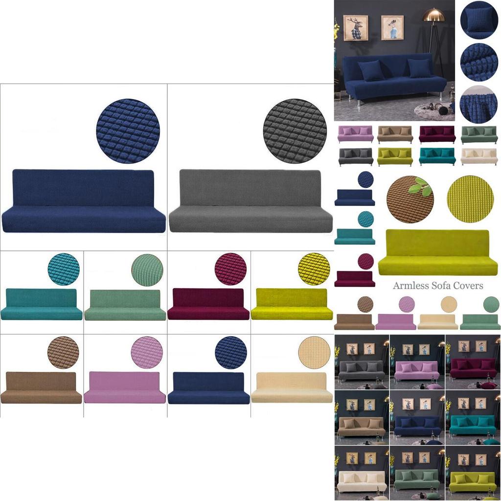 Wrinkle Resistant Stretch Sofa Slipcover Ideal For Full Folding Armless Sofas