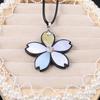 Women Necklace Natural Shell Necklace Flower-Shaped Drill Pendant Leather Cord 2MM Charms For Elegant Women Love Romantic Gift