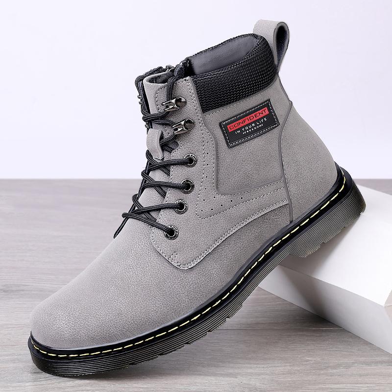 Зимняя мода Тепло и плюшевая внутренняя высота Снежные ботинки для мужчин на шнуровке — фото 5