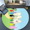 Barbapapa Pattern Round rug,Carpet Rug for Living Room Bedroom Playroom ,Non-slip Floor Mat,Holiday Gifts and Birthday Gifts.