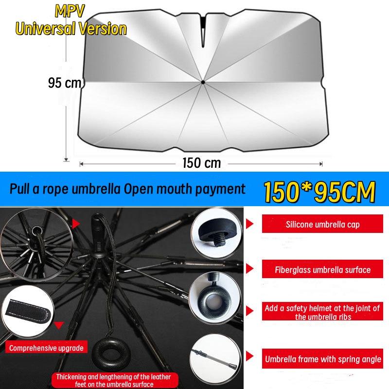 Upgraded Car Windshield with Drawstring Sunshade with Drawstring Sunshade, Foldable Car Sunshade with Six Sizes To Choose From