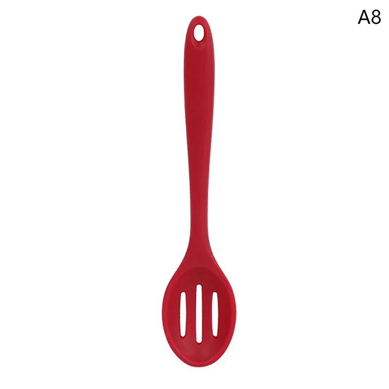 Long Handle Silicone Colander Ramen Noodle Spoon Rice Salad Mixing Kitchen Teaspoon