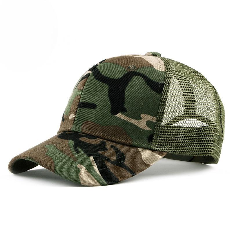 Summer Camouflage Mesh Baseball Cap for Men Women Breathable Outdoor Trucker Hat Sun Protection Peaked Cap Casual Adjustable Dad Hat Adjustable(55-60cm)