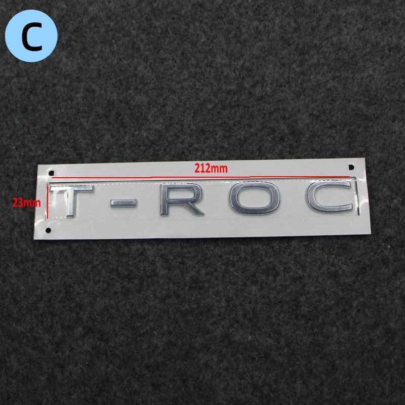 

Appily to T-ROC TROC Luggage label Rear tail mark T-roc logo ABS plastic Silver T-ROC (C)