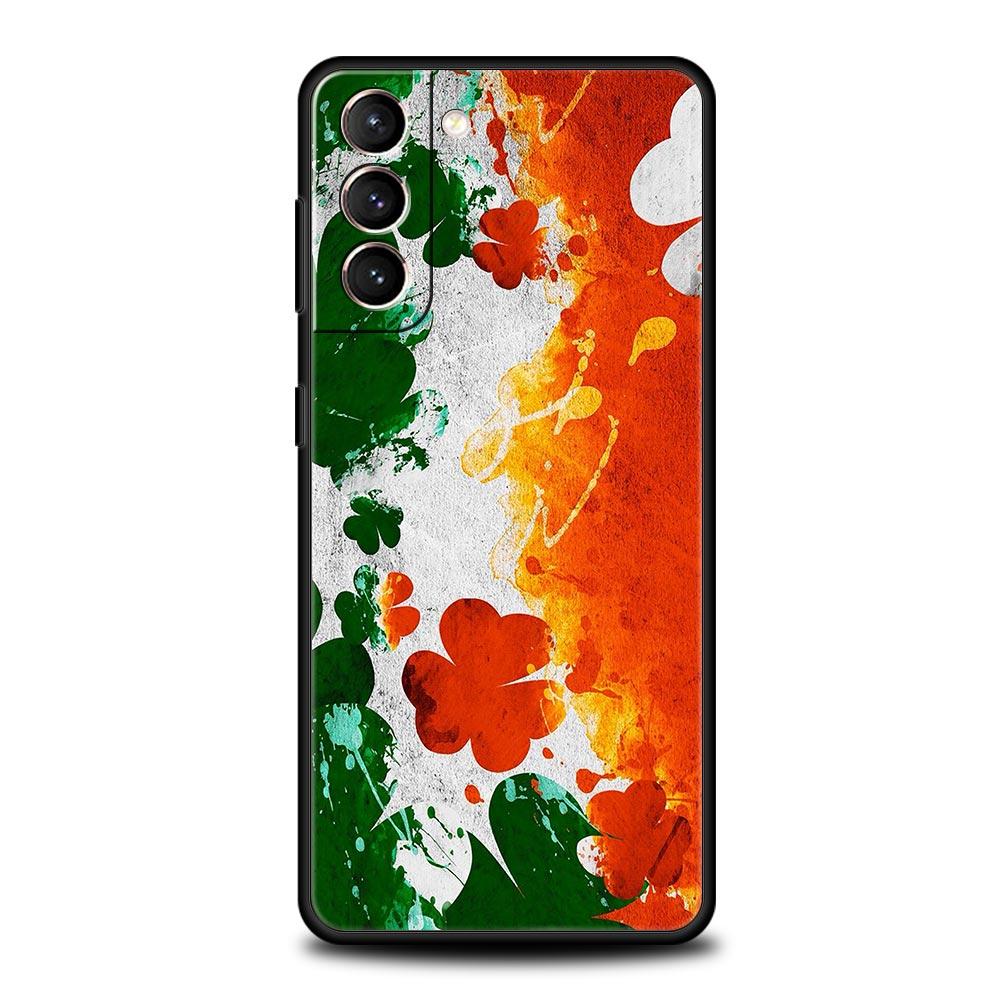 Ireland Flag Phone Case For Samsung Galaxy S25 Edge S24 S23 S22 S21 Ultra S20 FE 5G S10 S10E S9 Plus Soft TPU Cover
