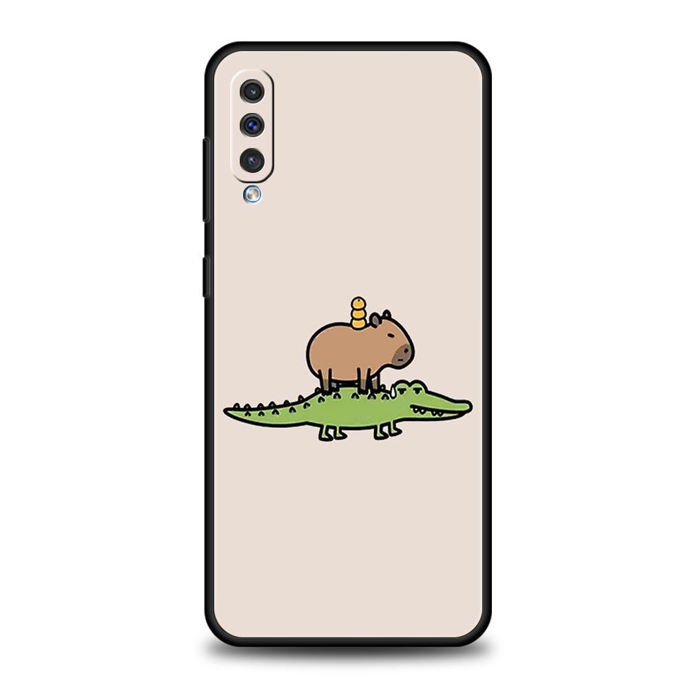 Cute Capybara Phone Case For Samsung Galaxy A56 A36 A26 A34 A17 A16 A06 A14 A12 A54 A72 A70 A24 A22 A20e A52 A50 A40 A32 Cover