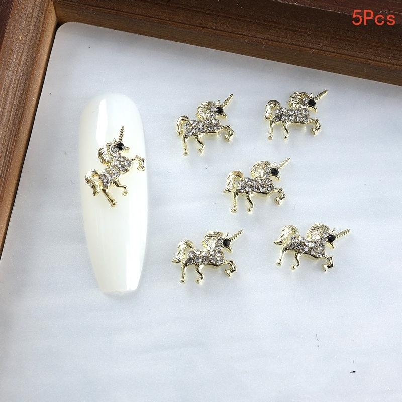 10 Stück Legierung Pony Nagelkunst-Anhänger 3D Kleines Pferd Nagelzubehör DIY Schmuck Maniküre Dekoration Jahr des Pferdes Nagelbastelarbeiten
