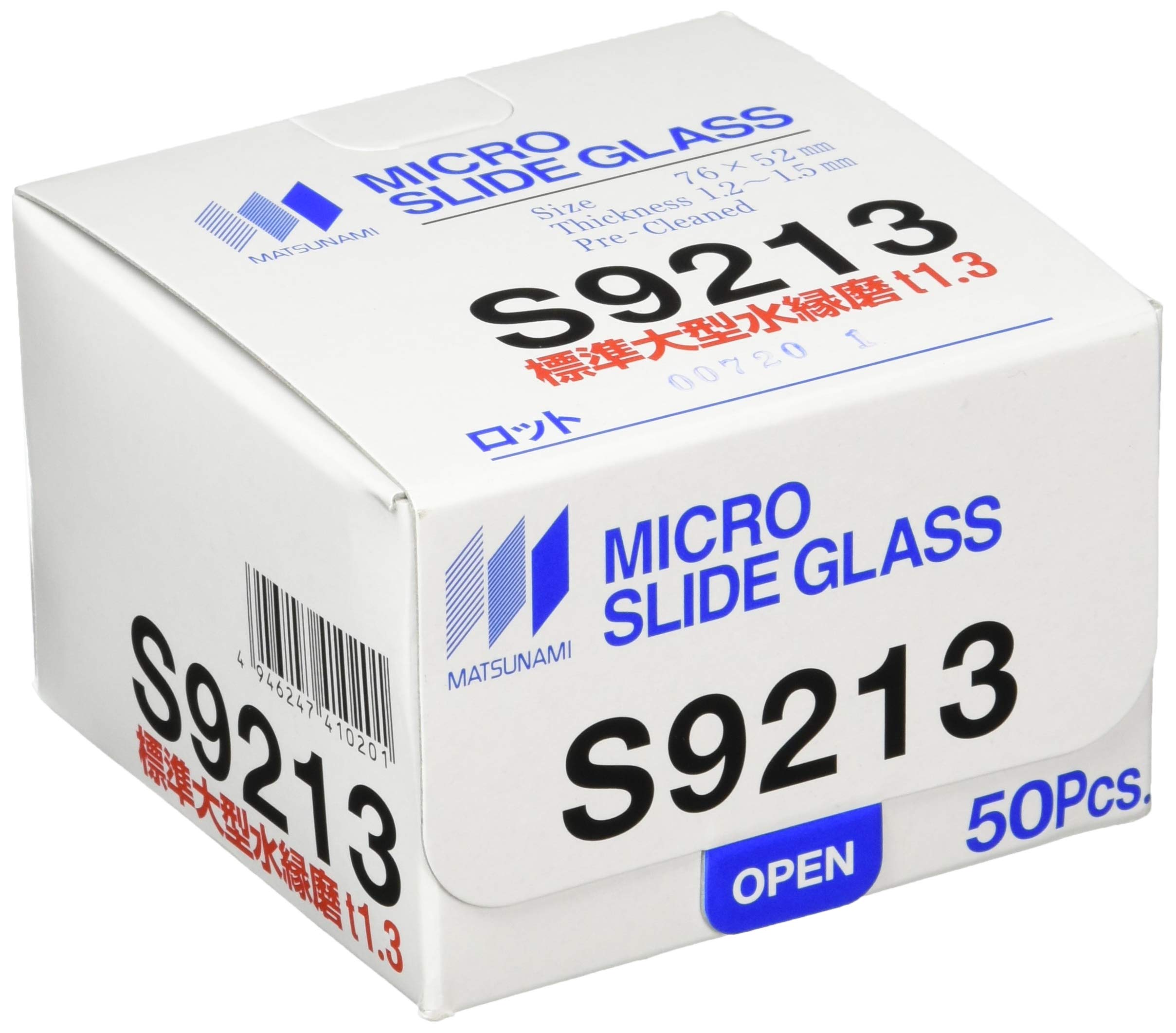 

Matsunami Glass Industry Large Glass Polished Pack of S9213 Slides, Edge, t1.3mm, 50,