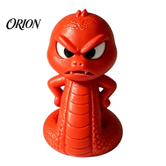 Miniature Snake Statue 3D Printed Ornament, Cartoon Angry Little Figurine, Figurine Durable PLA Desktop Decoration for Home Office Desk Display Unique