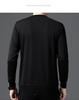 Men's Slim Fit Long-Sleeve T-Shirt, Round Neck, Solid Color, Roma Fabric, Pullover, Printed Sweatshirt