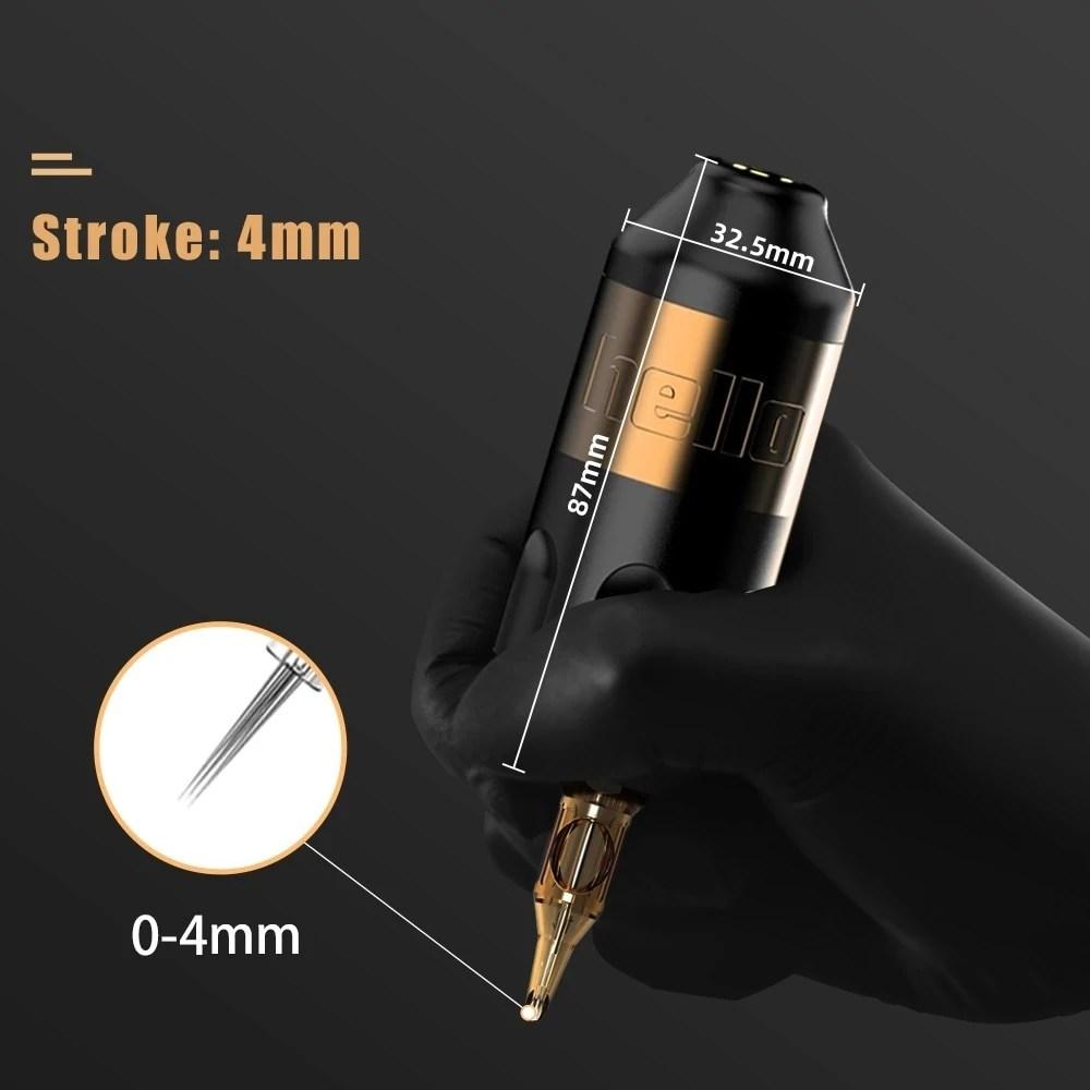 Tattoo Kit Tattoo Machine KISS OF DRAGON Rotary Stroke Motor Grip RCA Interface 40mm 33mm, 1 Piece, 3.Black