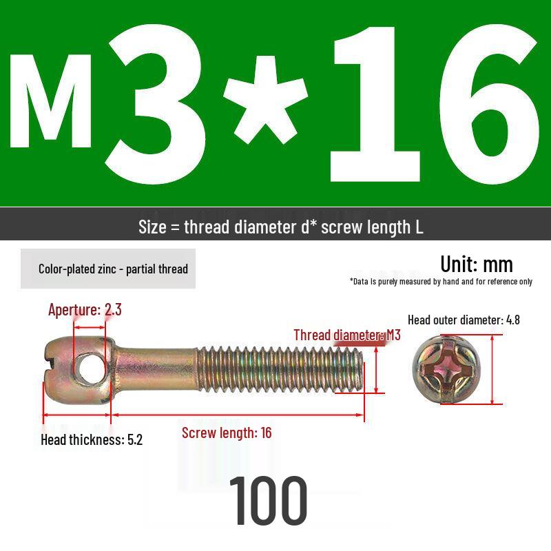 304 Stainless Steel Lead Seal Galvanized Meter Screw with Cross Hole