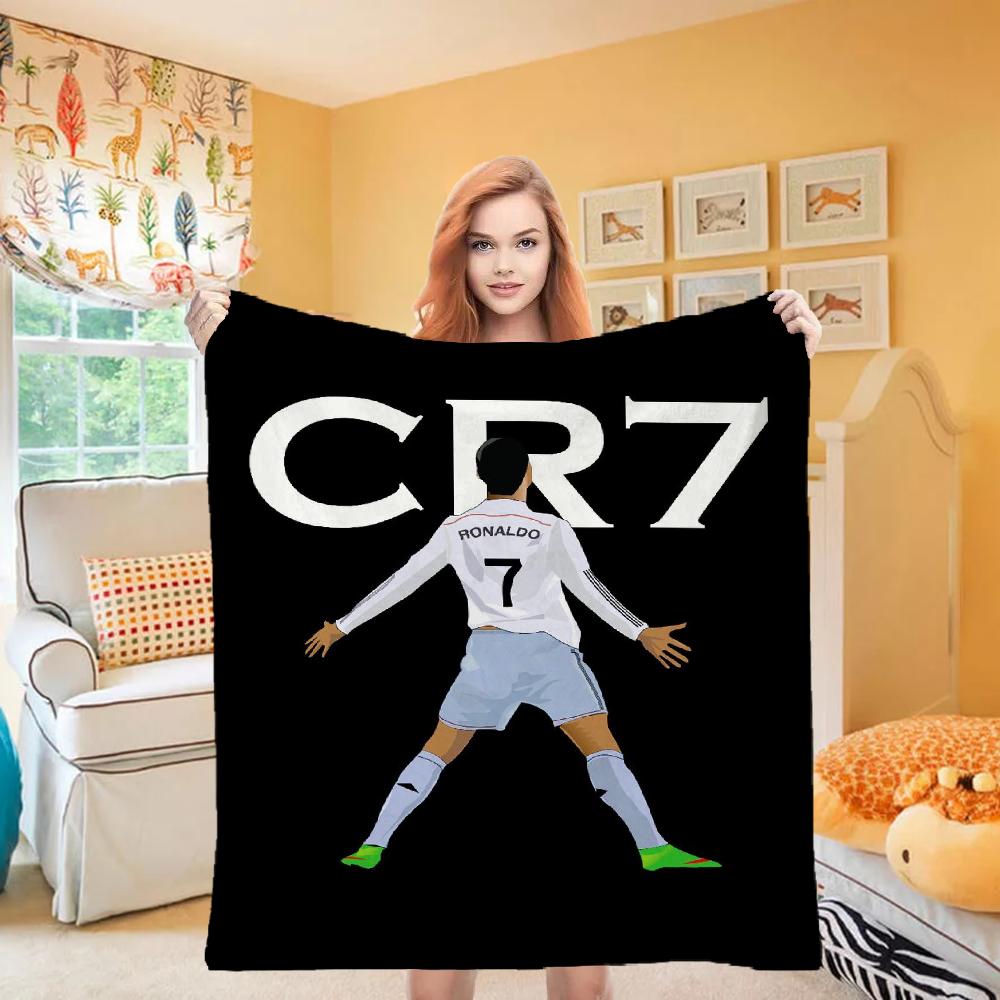 Knee Fashion Blanket Throw Winter Microfiber Oversized Baby Lightweight Flannel Fleece Bed Sofa Decoration C-CR7-R