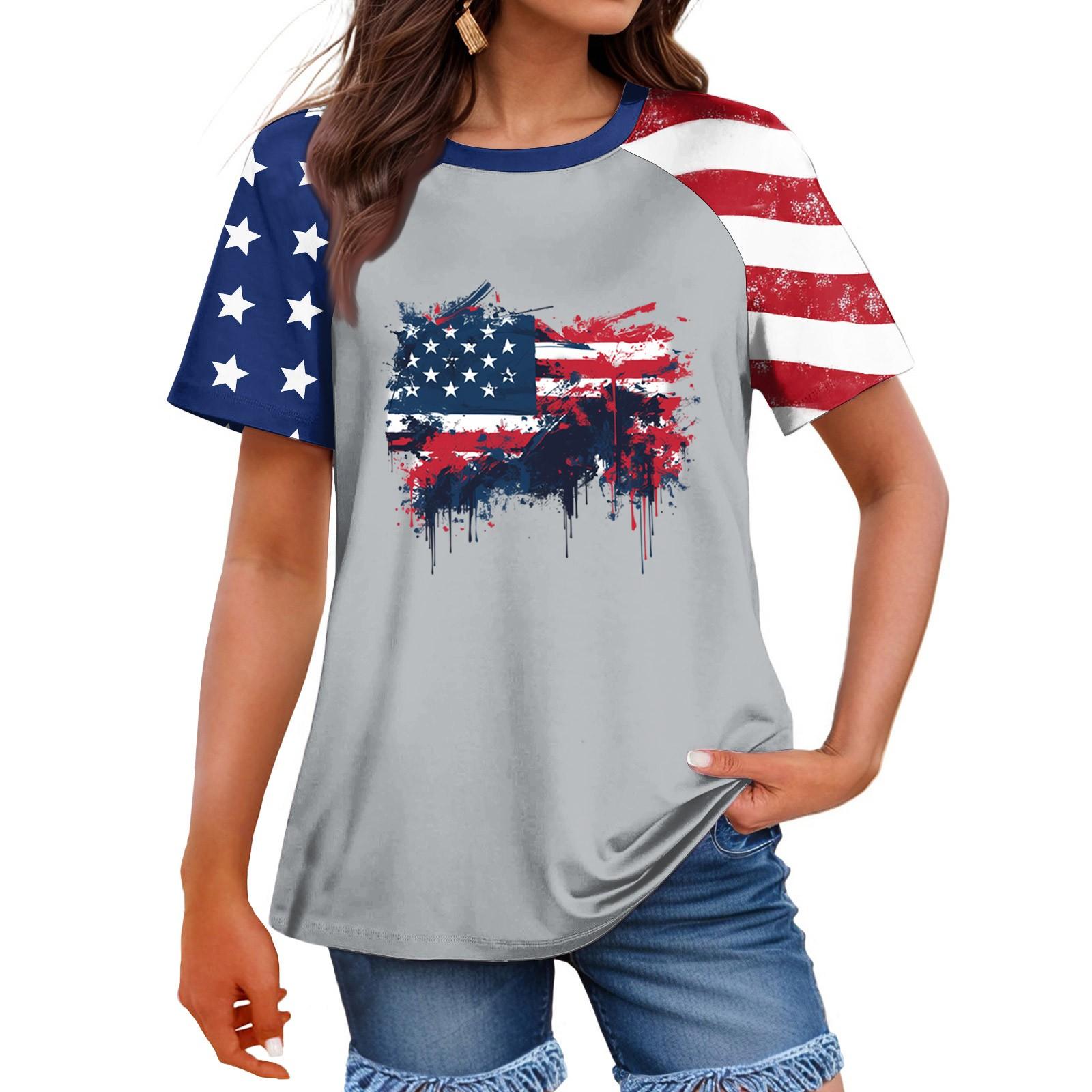 

Women s Fashion Casual Printed Round Neck Raglan Sleeve T-Shirt Top T-Shirt Top Top M червоний
