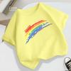 Jungen Mädchen T-Shirt Sommer Baumwolle Kurzarm T-Shirt Trendiges Regenbogen Design Kinder T-Shirt Mode Kinder Kleinkind Oberteile Zurück zur Schule