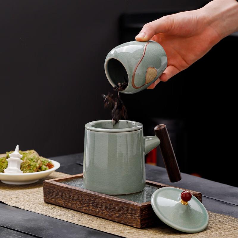 OLOEY Ge Kiln Ceramic Mug & Tea Caddy Gift Set