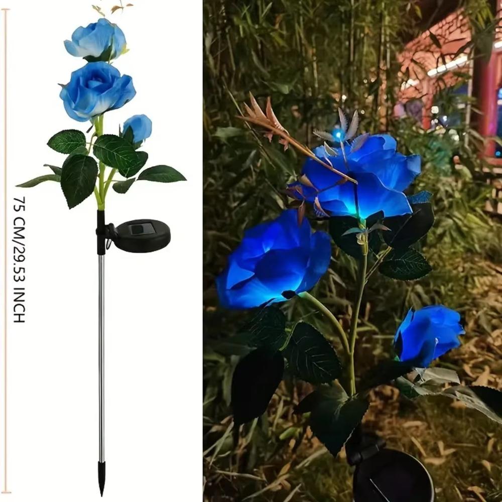 Waterproof Rose LED Solar Light Simulation Flower Solar Flower Lamp Patio