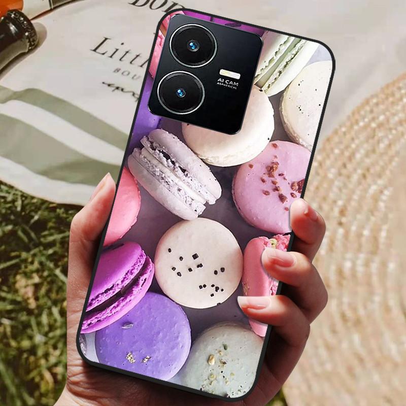 Für Vivo Y22 Hülle Weiches Silikon Stoßfeste Handyhülle für Vivo Y22 Y22s Y 22 s Hüllen Y 22 2022 Schwarzer Bumper Schutzhüllen