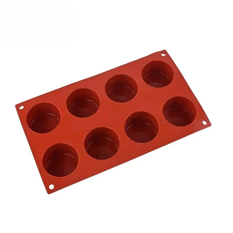 New 6 Cavity Cylinder Silicone Cake Mold For Cookies Making 3D Handmade Kitchen Reuse Baking Tools Decorating Mousse Mould