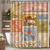 1pc with Hook, 2D Flat Printed Shower Curtain Featuring Floral And Lifestyle Elements, Suitable for Bathroom Partitions, Window
