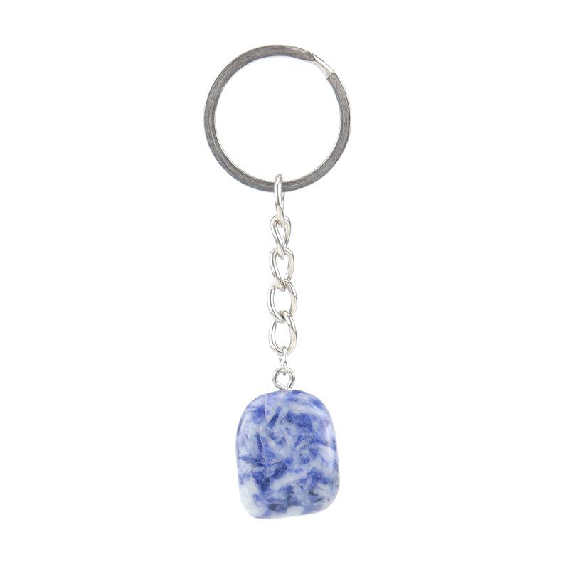 Natural Stone Irregular Stone Agate Crystal Keychain Pendant Bag Buckle Key Chain K02