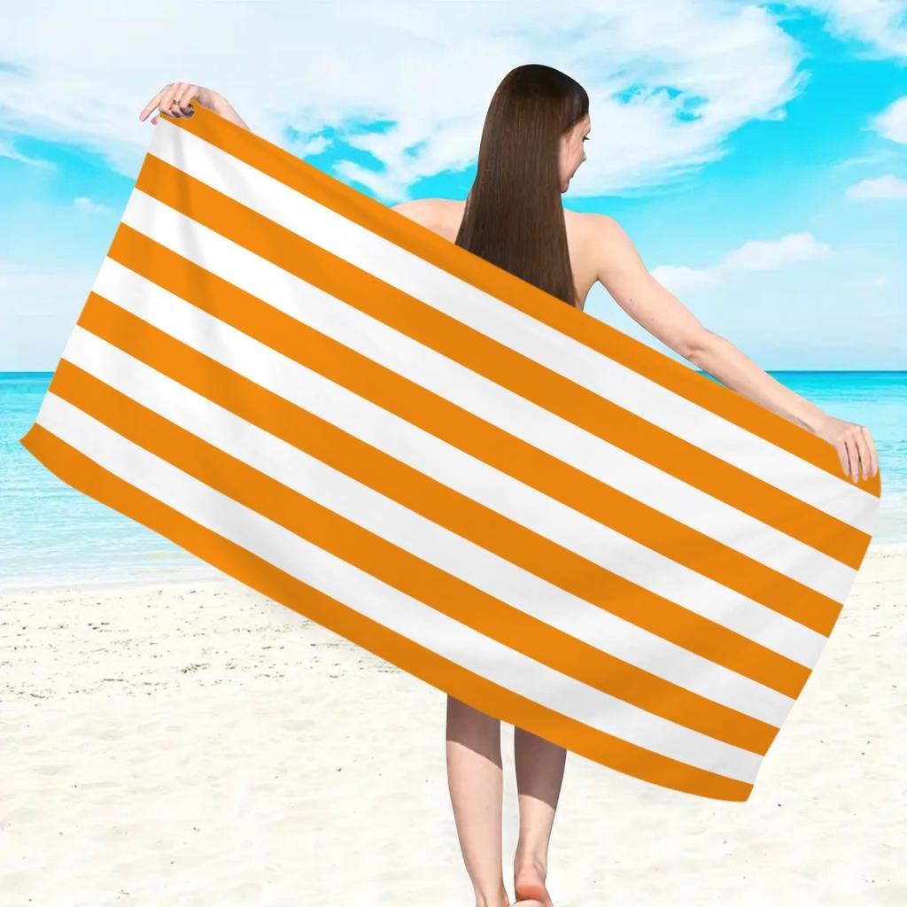 Striped Beach Towel Microfiber Quick-Drying Absorbent Beach Towel Striped Beach Towel