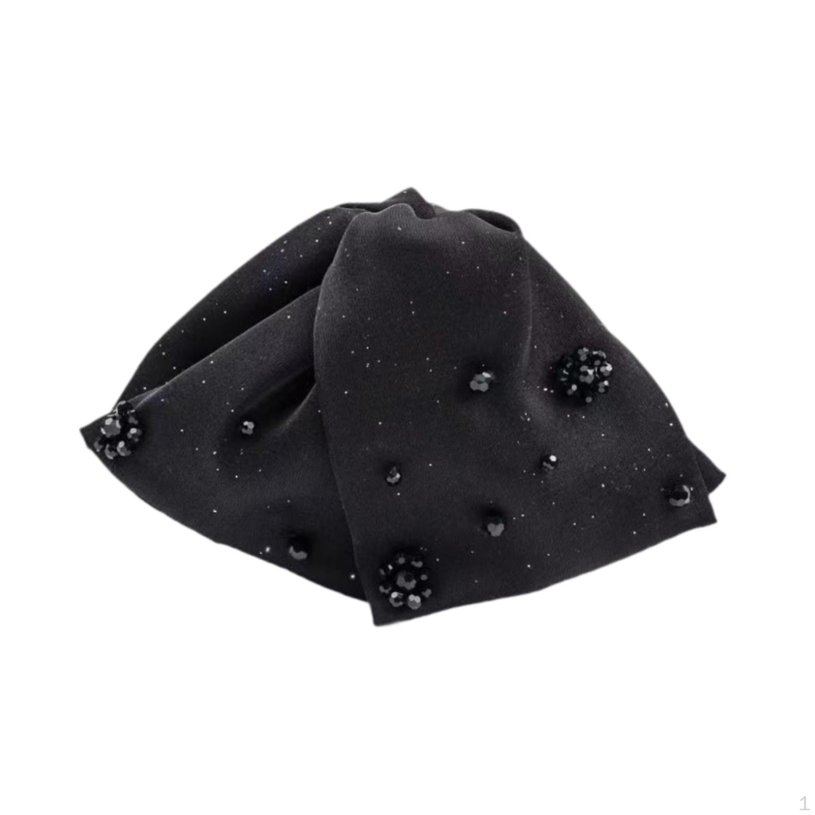 

Зажим для волос с когтями для женщин, нескользящий держатель для хвоста, аксессуары Black Beads 11x2x7cm