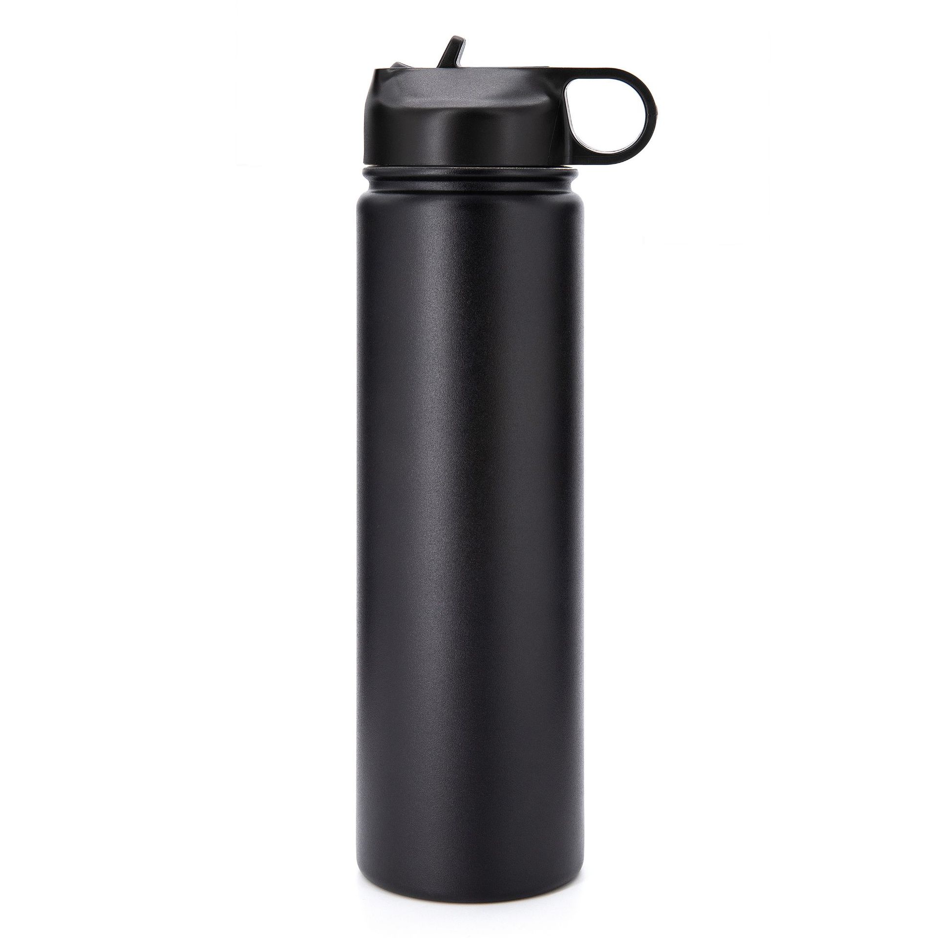 

304 stainless steel space pot, large-capacity outdoor mountaineering sports water bottle, thermal insulation kettle 22oz 650ml чорний