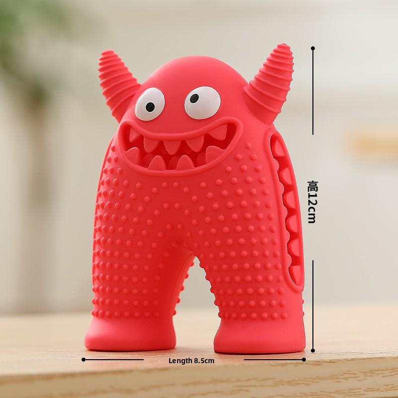 Pet Dog Teething Device, Little Monster Sound Toy, Dog Toothbrush, Dog Toy, Durable and Easy To Clean