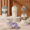 1PC Stainless Steel Coffee Cup Accompanying Cup Girls Thermos Cup High Value Straw Student Thermos Cup