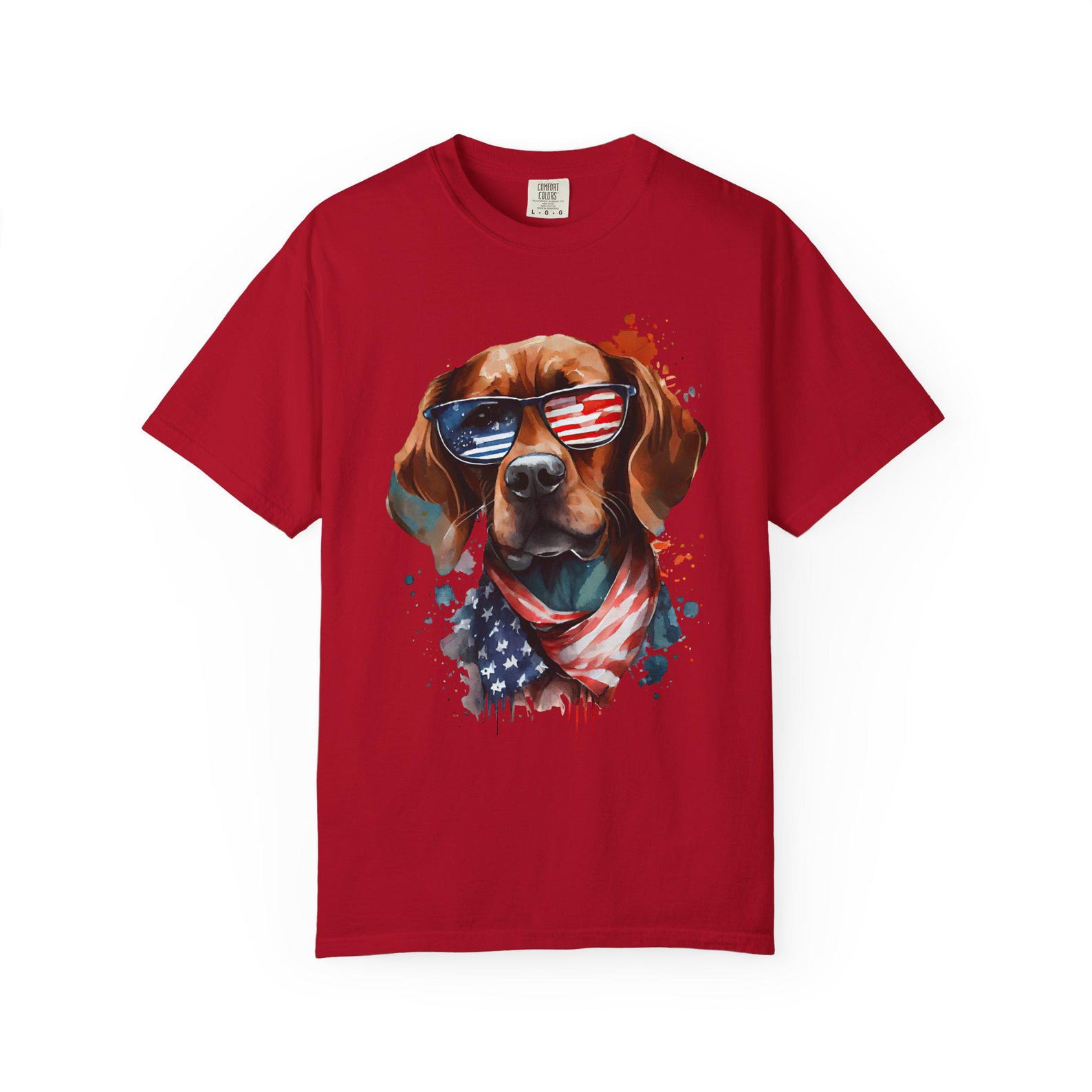 Plus Size Patriotic Dog T-Shirt, 4th of July Shirt For Plus Size Labrador Mom, Independence Day Celebration Tee, Centennial Gift For Her L