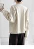 Thick Knit Single-Breasted Solid Color Cardigan - Loose Fit, Round Neck