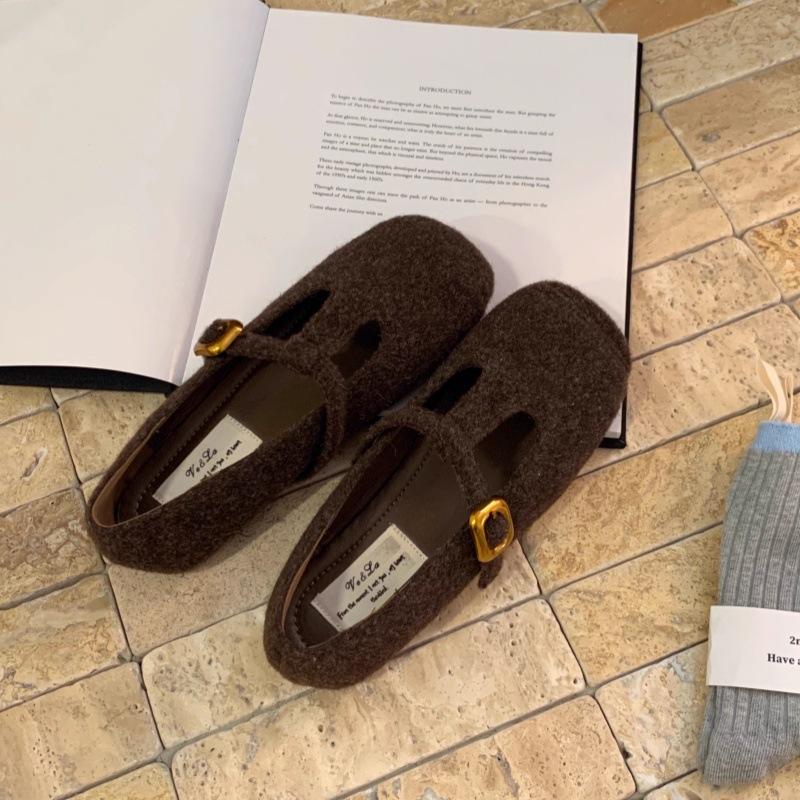 Suding French Single Shoes Women's Gentle Evening Breeze with Skirt 2025 Doudou Shoes Grandma Retro Temperament Mary Jane Shoes Tide
