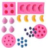 Silikon Fondantform für Fruchtserie: Orange, Erdbeere, Blaubeere, Himbeere
