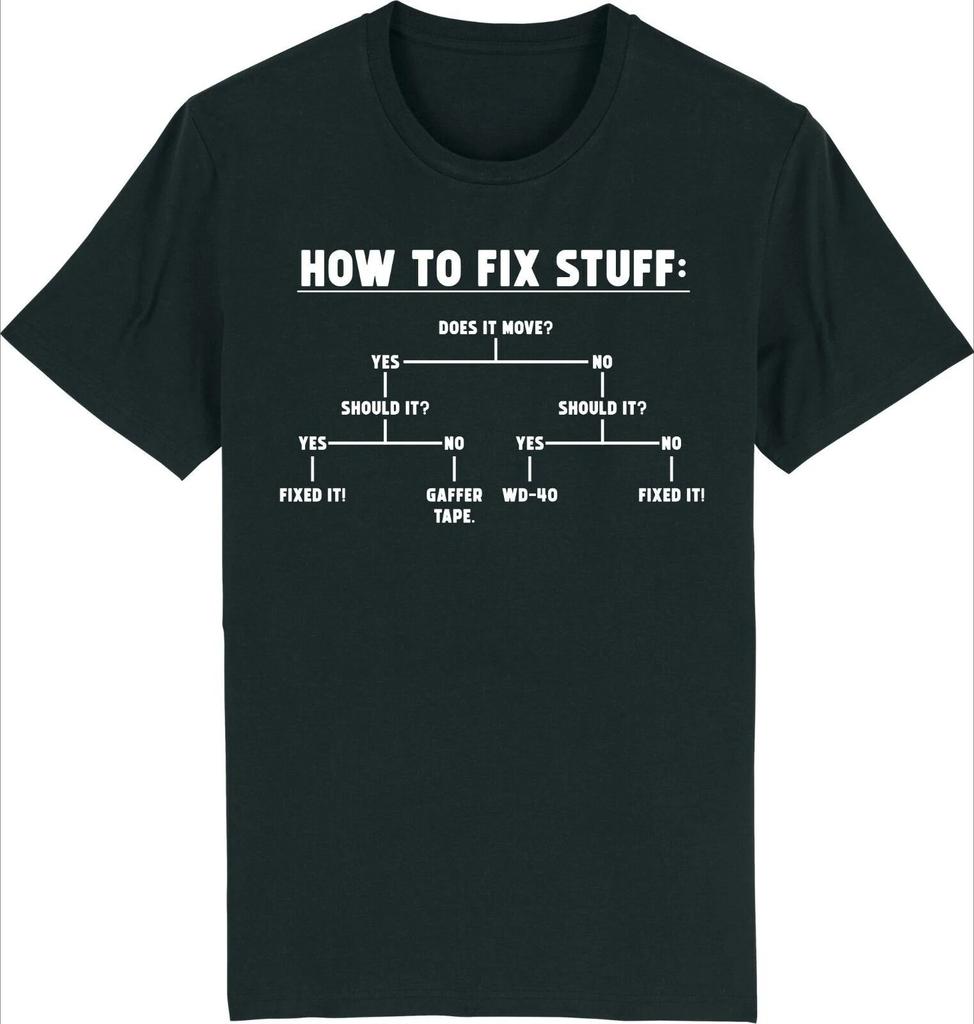 How To Fix Stuff Tshirt Funny Diy Man Diy Engineer Builder Shirt Meme Womens Gif Tee Streetwear Casual Short Sleeve Loose Tops