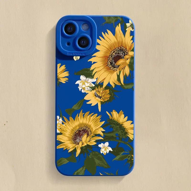 Cute Sunflower Silicone Phone Case For  Redmi 12 4G 13C Redmi Note 13 12 11 Pro Plus 13 12S 11S 11 10S 10 Shockproof Cover