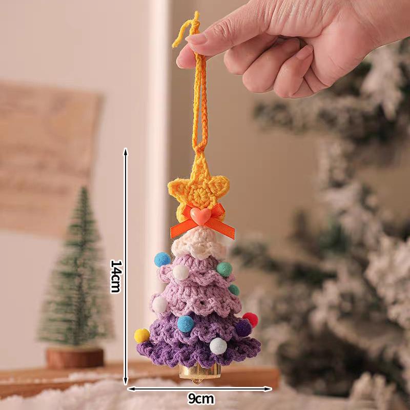 Handgestrickter Weihnachtsbaum Geschenk Weihnachtsmann Heiligabend Geschenk Handgefertigt Gehäkelt Bunt Weihnachtsbaum Schlüsselanhänger Autoanhänger