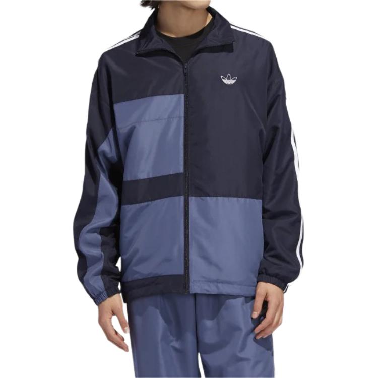adidas Originals Spirit Giacca Sportiva Patchwork con Colletto Oversize Uomo Giacche Blu Navy ED6243