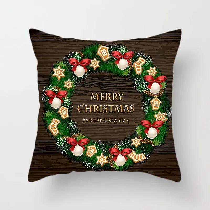 Christmas Themed Pillowcases Car Accessories Office Santa Claus Living Room Sofa Home Pillowcases